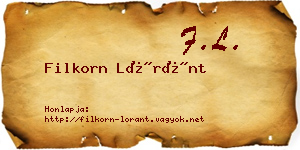 Filkorn Lóránt névjegykártya