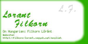 lorant filkorn business card