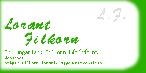 lorant filkorn business card